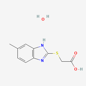molecular formula C10H12N2O3S B3392738 [(5-Methyl-1H-benzimidazol-2-yl)thio]acetic acid hydrate CAS No. 1262771-93-6