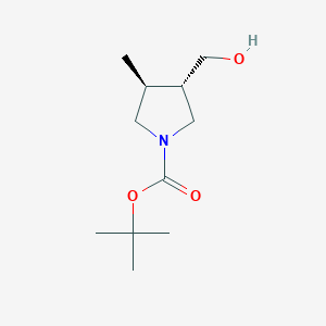 molecular formula C11H21NO3 B3392837 tert-butyl (3S,4S)-3-(hydroxymethyl)-4-methyl-pyrrolidine-1-carboxylate CAS No. 1417789-75-3