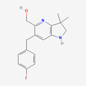 molecular formula C17H19FN2O B3393062 [6-[(4-Fluorophenyl)methyl]-3,3-dimethyl-1,2-dihydropyrrolo[3,2-b]pyridin-5-yl]methanol CAS No. 1799327-42-6