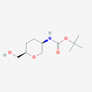 molecular formula C11H21NO4 B3393137 tert-butyl N-[(3R,6R)-6-(hydroxymethyl)oxan-3-yl]carbamate CAS No. 1931996-65-4