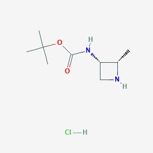molecular formula C9H19ClN2O2 B3393227 tert-butyl N-[(2S,3S)-2-methylazetidin-3-yl]carbamate;hydrochloride CAS No. 2068138-00-9