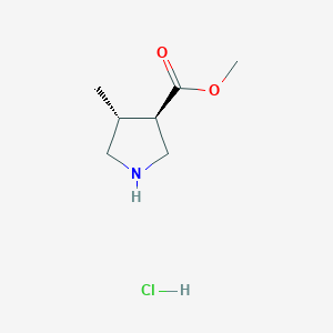 molecular formula C7H14ClNO2 B3393241 trans-Methyl 4-methylpyrrolidine-3-carboxylate hydrochloride CAS No. 2101775-05-5