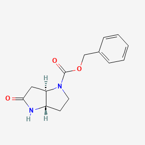 molecular formula C14H16N2O3 B3393258 Trans-Benzyl 5-Oxohexahydropyrrolo[3,2-B]Pyrrole-1(2H)-Carboxylate CAS No. 214336-99-9