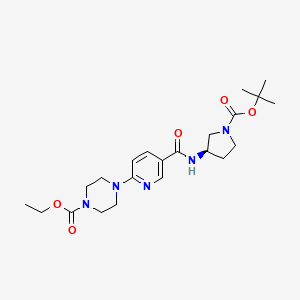 ethyl 4-(5-{[(3R)-1-[(tert-butoxy)carbonyl]pyrrolidin-3-yl]carbamoyl}pyridin-2-yl)piperazine-1-carboxylate