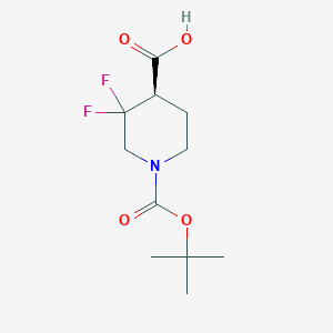 molecular formula C11H17F2NO4 B3393364 (4R)-1-[(tert-butoxy)carbonyl]-3,3-difluoropiperidine-4-carboxylic acid CAS No. 2382269-75-0