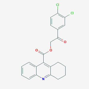 molecular formula C22H17Cl2NO3 B339338 2-(3,4-Dichlorophenyl)-2-oxoethyl 1,2,3,4-tetrahydro-9-acridinecarboxylate 