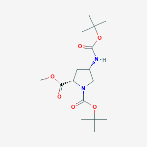 1-tert-Butyl 2-methyl (2S,4S)-4-{[(tert-butoxy)carbonyl]amino}pyrrolidine-1,2-dicarboxylate