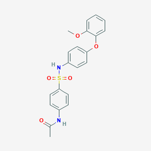 molecular formula C21H20N2O5S B339351 N-(4-{[4-(2-methoxyphenoxy)anilino]sulfonyl}phenyl)acetamide 