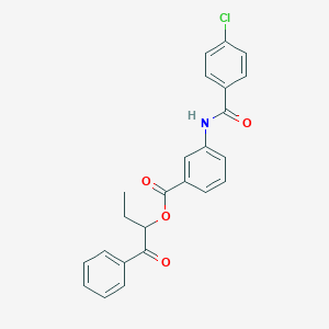 molecular formula C24H20ClNO4 B339353 1-Benzoylpropyl 3-[(4-chlorobenzoyl)amino]benzoate 