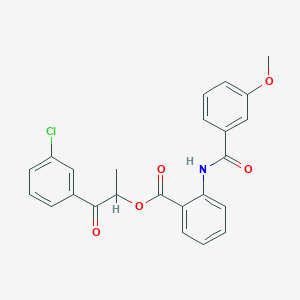 2-(3-Chlorophenyl)-1-methyl-2-oxoethyl 2-[(3-methoxybenzoyl)amino]benzoate