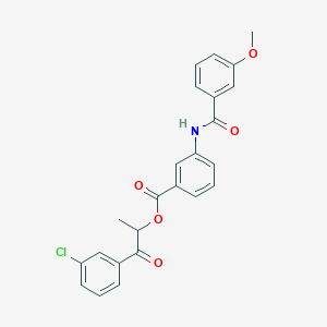 2-(3-Chlorophenyl)-1-methyl-2-oxoethyl 3-[(3-methoxybenzoyl)amino]benzoate