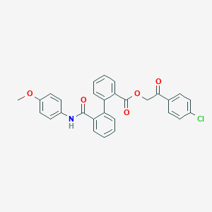 molecular formula C29H22ClNO5 B339358 2-(4-Chlorophenyl)-2-oxoethyl 2'-[(4-methoxyanilino)carbonyl][1,1'-biphenyl]-2-carboxylate 