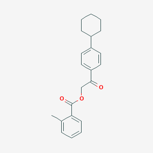 molecular formula C22H24O3 B339366 2-(4-Cyclohexylphenyl)-2-oxoethyl 2-methylbenzoate 
