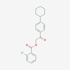 molecular formula C21H21ClO3 B339367 2-(4-Cyclohexylphenyl)-2-oxoethyl 2-chlorobenzoate 