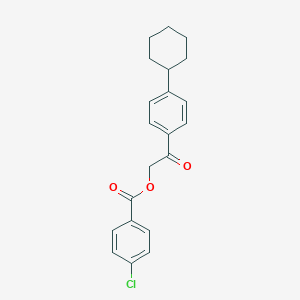 molecular formula C21H21ClO3 B339368 2-(4-Cyclohexylphenyl)-2-oxoethyl 4-chlorobenzoate 
