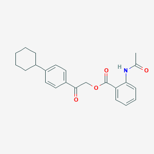 molecular formula C23H25NO4 B339384 2-(4-Cyclohexylphenyl)-2-oxoethyl 2-(acetylamino)benzoate 