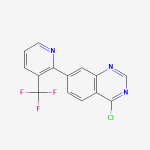 molecular formula C14H7ClF3N3 B3393896 4-Chloro-7-[3-(trifluoromethyl)pyridin-2-yl]quinazoline CAS No. 573675-83-9