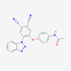 molecular formula C22H14N6O2 B339390 N-{4-[2-(1H-1,2,3-benzotriazol-1-yl)-4,5-dicyanophenoxy]phenyl}acetamide 