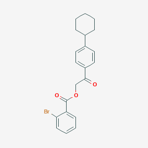 molecular formula C21H21BrO3 B339391 2-(4-Cyclohexylphenyl)-2-oxoethyl 2-bromobenzoate 