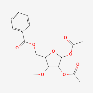 molecular formula C17H20O8 B3393923 (4,5-Diacetyloxy-3-methoxyoxolan-2-yl)methyl benzoate CAS No. 58800-57-0