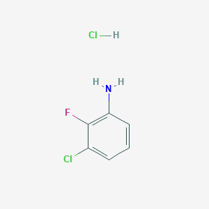 molecular formula C6H6Cl2FN B3393983 Benzenamine, 3-chloro-2-fluoro-, hydrochloride CAS No. 650578-82-8