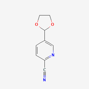 molecular formula C9H8N2O2 B3393994 5-(1,3-Dioxolan-2-yl)picolinonitrile CAS No. 671776-91-3