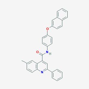 molecular formula C33H24N2O2 B339401 6-methyl-N-[4-(2-naphthyloxy)phenyl]-2-phenyl-4-quinolinecarboxamide 