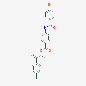 molecular formula C24H20BrNO4 B339410 1-Methyl-2-(4-methylphenyl)-2-oxoethyl 4-[(4-bromobenzoyl)amino]benzoate 