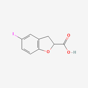molecular formula C9H7IO3 B3394107 5-Iodo-2,3-dihydrobenzofuran-2-carboxylic acid CAS No. 847949-05-7