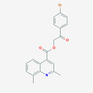 molecular formula C20H16BrNO3 B339417 2-(4-Bromophenyl)-2-oxoethyl 2,8-dimethylquinoline-4-carboxylate 
