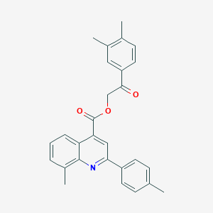 molecular formula C28H25NO3 B339418 2-(3,4-Dimethylphenyl)-2-oxoethyl 8-methyl-2-(4-methylphenyl)-4-quinolinecarboxylate 