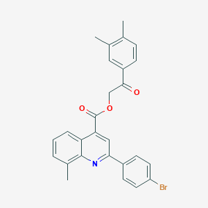 molecular formula C27H22BrNO3 B339419 2-(3,4-Dimethylphenyl)-2-oxoethyl 2-(4-bromophenyl)-8-methyl-4-quinolinecarboxylate 