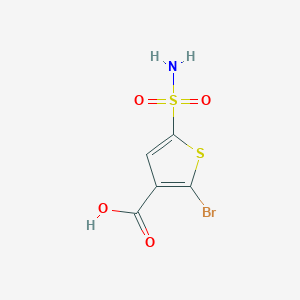 molecular formula C5H4BrNO4S2 B3394208 2-Bromo-5-sulfamoyl-thiophene-3-carboxylic acid CAS No. 938066-15-0