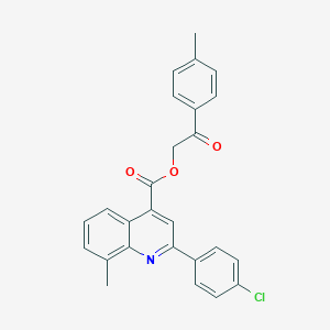 molecular formula C26H20ClNO3 B339422 2-(4-Methylphenyl)-2-oxoethyl 2-(4-chlorophenyl)-8-methyl-4-quinolinecarboxylate 