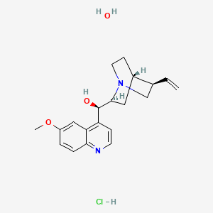 molecular formula C20H27ClN2O3 B3394220 Cinchonan-9-ol, 6'-methoxy-, hydrochloride, hydrate (1::1) CAS No. 96304-72-2