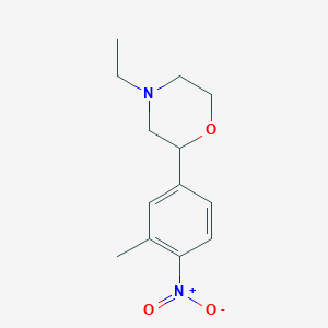 molecular formula C13H18N2O3 B3394245 4-Ethyl-2-(3-methyl-4-nitrophenyl)morpholine CAS No. 1010384-74-3