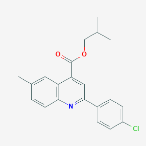 molecular formula C21H20ClNO2 B339426 2-Methylpropyl 2-(4-chlorophenyl)-6-methylquinoline-4-carboxylate 