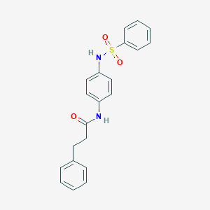 molecular formula C21H20N2O3S B339435 3-phenyl-N-{4-[(phenylsulfonyl)amino]phenyl}propanamide 