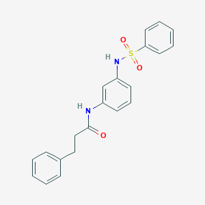 molecular formula C21H20N2O3S B339436 3-phenyl-N-{3-[(phenylsulfonyl)amino]phenyl}propanamide 