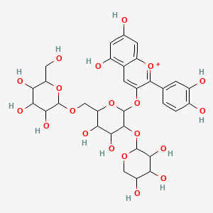 molecular formula C32H39O20+ B3394436 Cyanidin 3-O-[b-D-Xylopyranosyl-(1->2)-[b-D-glucopyranosyl-(1->6)]-b-D-galactopyranoside] CAS No. 142561-98-6