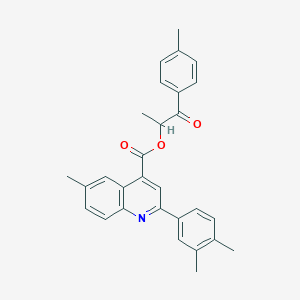 1-(4-Methylphenyl)-1-oxopropan-2-yl 2-(3,4-dimethylphenyl)-6-methylquinoline-4-carboxylate