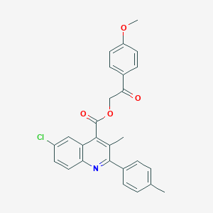 molecular formula C27H22ClNO4 B339448 2-(4-Methoxyphenyl)-2-oxoethyl 6-chloro-3-methyl-2-(4-methylphenyl)-4-quinolinecarboxylate 