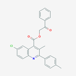 molecular formula C26H20ClNO3 B339450 2-Oxo-2-phenylethyl 6-chloro-3-methyl-2-(4-methylphenyl)-4-quinolinecarboxylate 