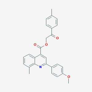 molecular formula C27H23NO4 B339451 2-(4-Methylphenyl)-2-oxoethyl 2-(4-methoxyphenyl)-8-methyl-4-quinolinecarboxylate 