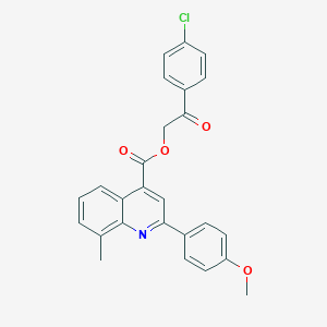 molecular formula C26H20ClNO4 B339452 2-(4-Chlorophenyl)-2-oxoethyl 2-(4-methoxyphenyl)-8-methyl-4-quinolinecarboxylate 