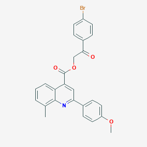 molecular formula C26H20BrNO4 B339453 2-(4-Bromophenyl)-2-oxoethyl 2-(4-methoxyphenyl)-8-methyl-4-quinolinecarboxylate 