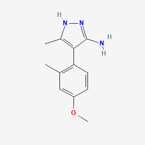 molecular formula C12H15N3O B3394532 4-(4-Methoxy-2-methylphenyl)-5-methyl-1H-pyrazol-3-amine CAS No. 262298-03-3