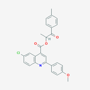 molecular formula C27H22ClNO4 B339455 1-Oxo-1-(p-tolyl)propan-2-yl 6-chloro-2-(4-methoxyphenyl)quinoline-4-carboxylate 