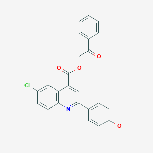 molecular formula C25H18ClNO4 B339457 2-Oxo-2-phenylethyl 6-chloro-2-(4-methoxyphenyl)-4-quinolinecarboxylate 