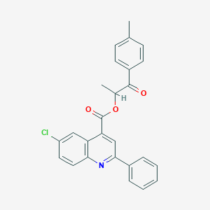 molecular formula C26H20ClNO3 B339460 1-Methyl-2-(4-methylphenyl)-2-oxoethyl 6-chloro-2-phenyl-4-quinolinecarboxylate 